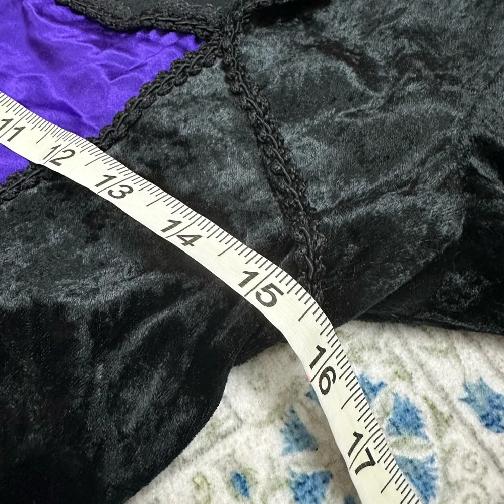 Vintage Lip Service Purple Black Velvet Gothic Renaissance Vampy Maxi Dress - Picture 6 of 10
